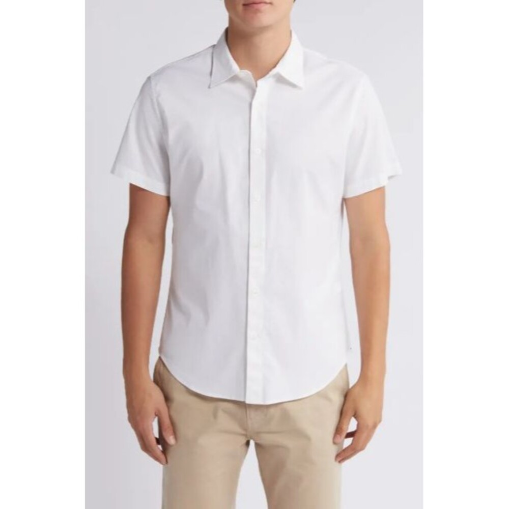 Bonobos Shirt Mens M Short White Athletic Fit Short Sleeve Button Down